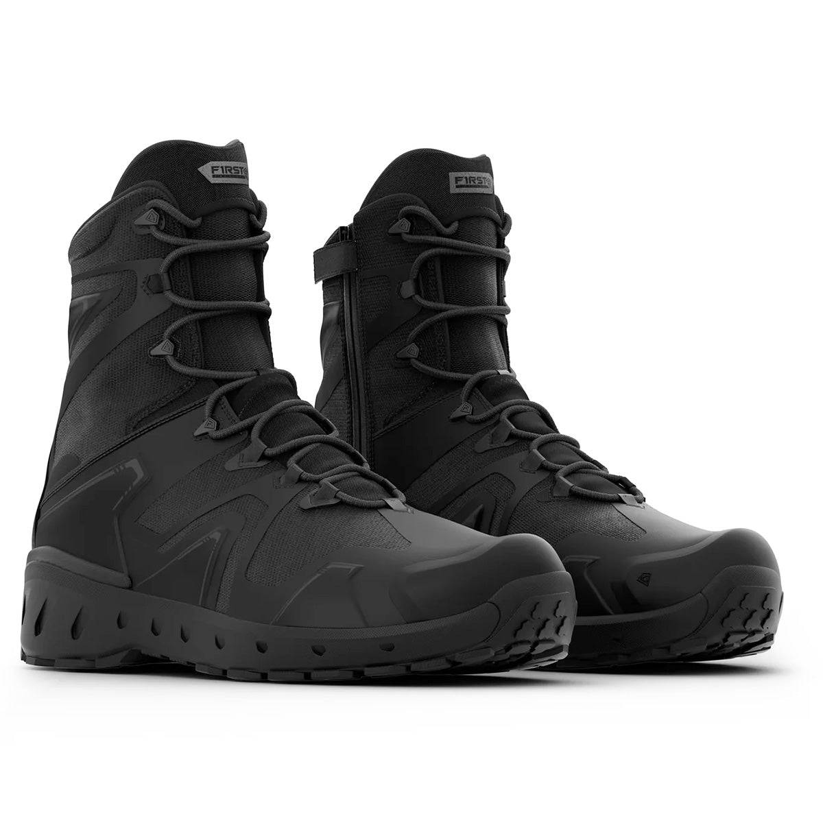 First Tactical Mens 8" Aero-Tac Side-Zip Black Police Boots