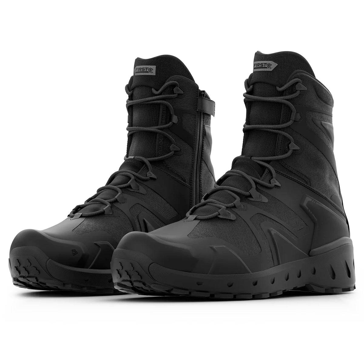 First Tactical Mens 8" Aero-Tac Side-Zip Black Police Boots