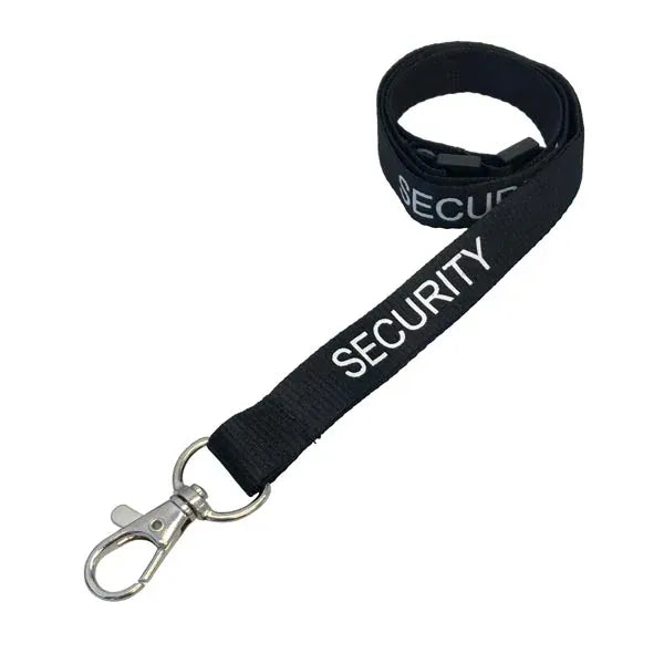 Security Lanyard Black with Snap