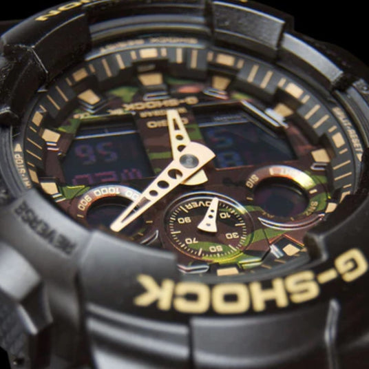 Casio G-Shock GA-100CF-1A9ER with LED light for low light visibility