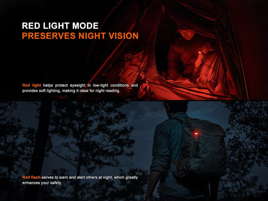 Fenix Torches Fenix SW05R White and Red LED Multipurpose Clip Torch Black