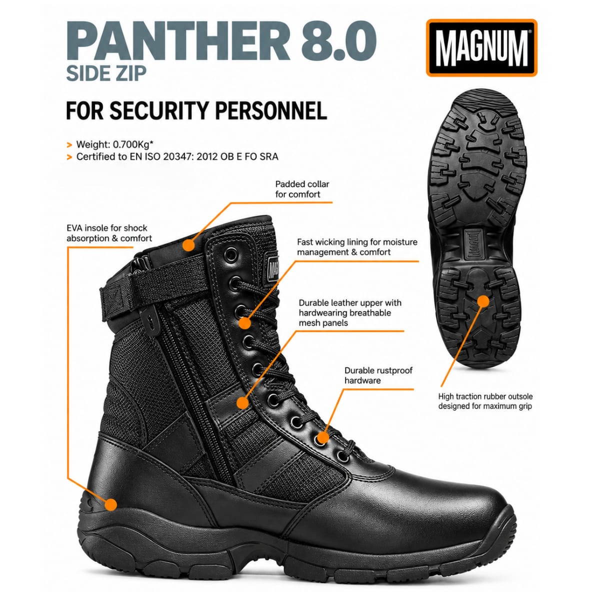 Magnum Boots Magnum Panther 8.0 Side Zip Boots