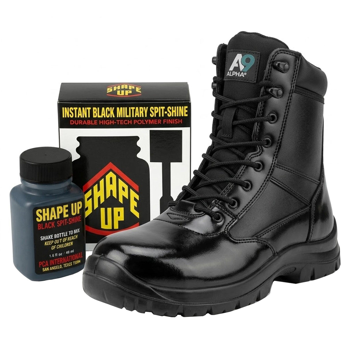 Shape Up Black Military Spit-Shine