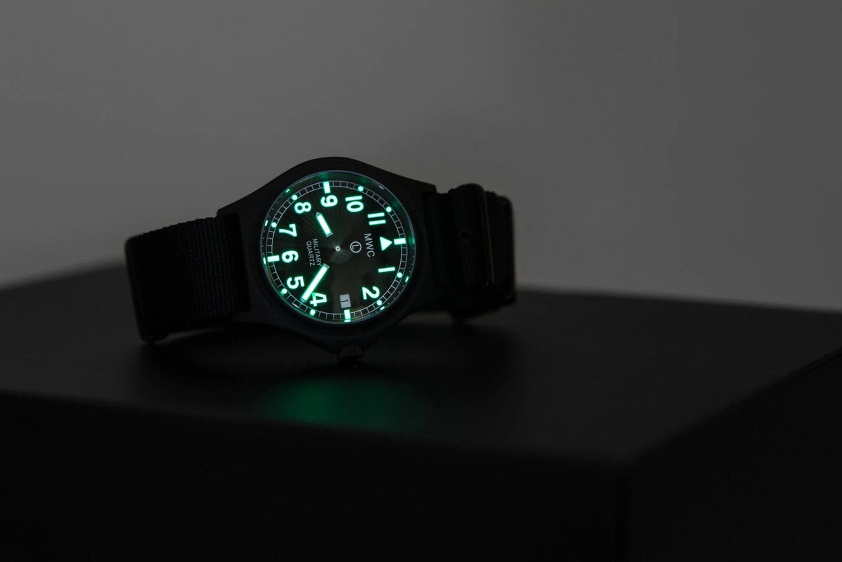 MWC Watches MWC G10 50m Water Resistant PVD Stealth with Battery Hatch, Solid Strap Bars and 60 Month Battery Life
