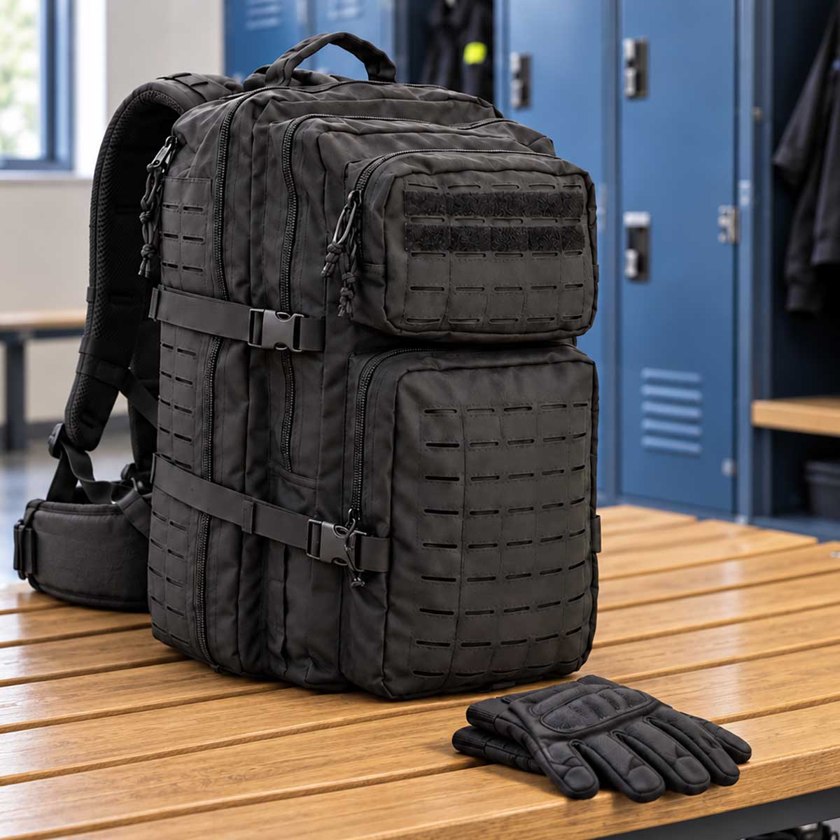 Op. Zulu black 2-day pack used as a rugged weekend travel and gym bag