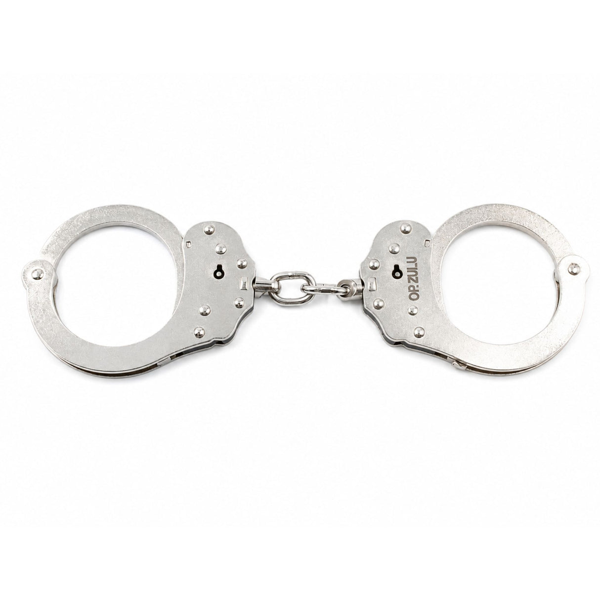OP Zulu Handcuff Op Zulu Chain Linked Handcuff Nickle with 2 Sided Lock