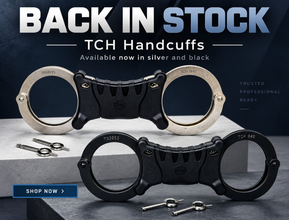 TCH Professional hand cuffs for police and security now back in stock.