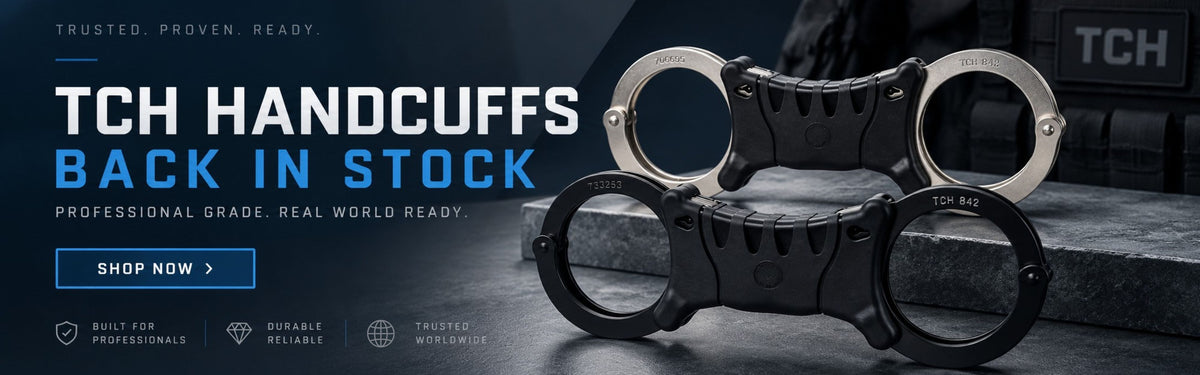 TCH Professional globally trusted hand cuffs for police and security now back in stock.