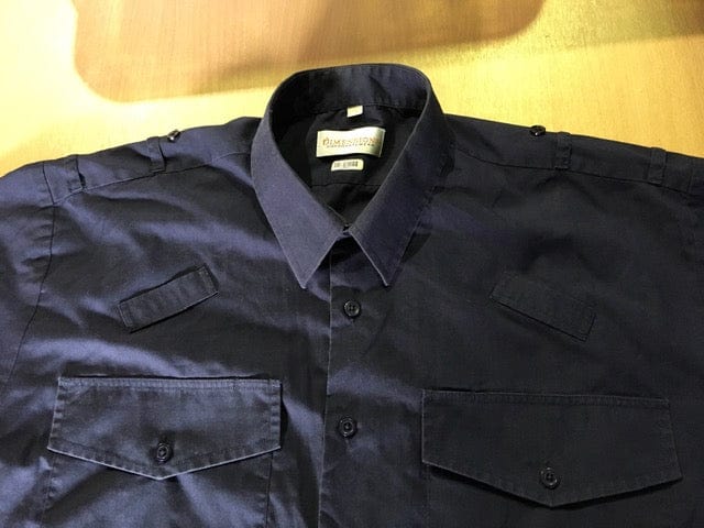 Police Surplus Police Uniform Fire Arms Navy Men’s Short Sleeve Shirt, epaulette loops (Used – Grade A)