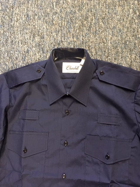 Police Surplus Police Uniform Fire Arms Navy Men’s Short Sleeve Shirt, epaulette slides (Used – Grade A)