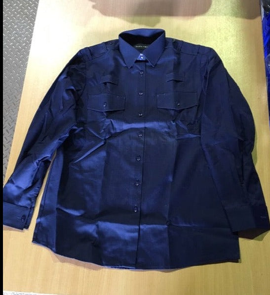 Police Surplus Police Uniform Fire Arms Navy Women’s Long Sleeve Shirt, epaulette loops (Used – Grade A)