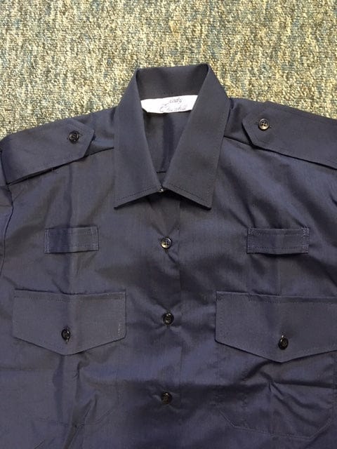 Police Surplus Police Uniform Fire Arms Navy Women’s Short Sleeve Shirt, epaulette slides (Used – Grade A)
