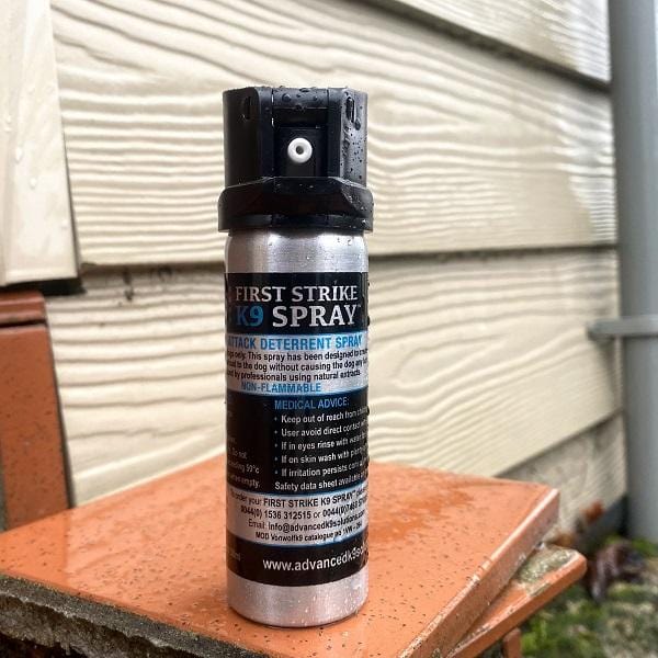 Aggressive dog deterrent deals spray