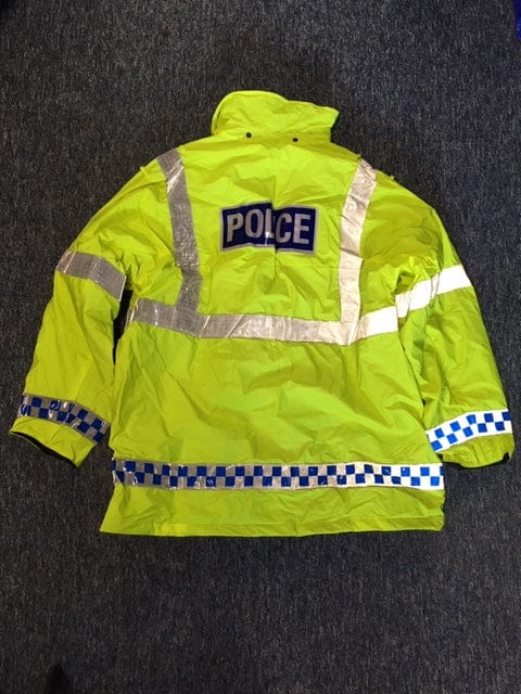 Police Surplus Police Uniform Hi Vis Yellow NPU Foul Weather Anorak, Yaffy 303, Men’s (Used - Grade A)