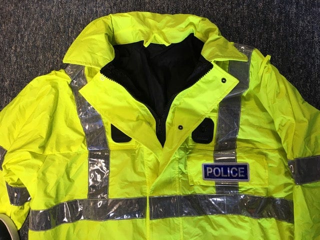 Police Surplus Police Uniform Hi Vis Yellow NPU Foul Weather Anorak, Yaffy 303, Men’s (Used - Grade A)