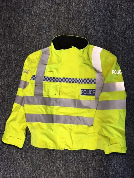 Police Surplus Police Uniform Hi Vis Yellow Waterproof NPU Blouson Jacket Yaffy 387 Goretex (Used - Grade A)