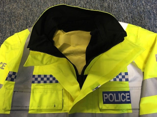 Police Surplus Police Uniform Hi Vis Yellow Waterproof NPU Blouson Jacket Yaffy 387 Goretex (Used - Grade A)
