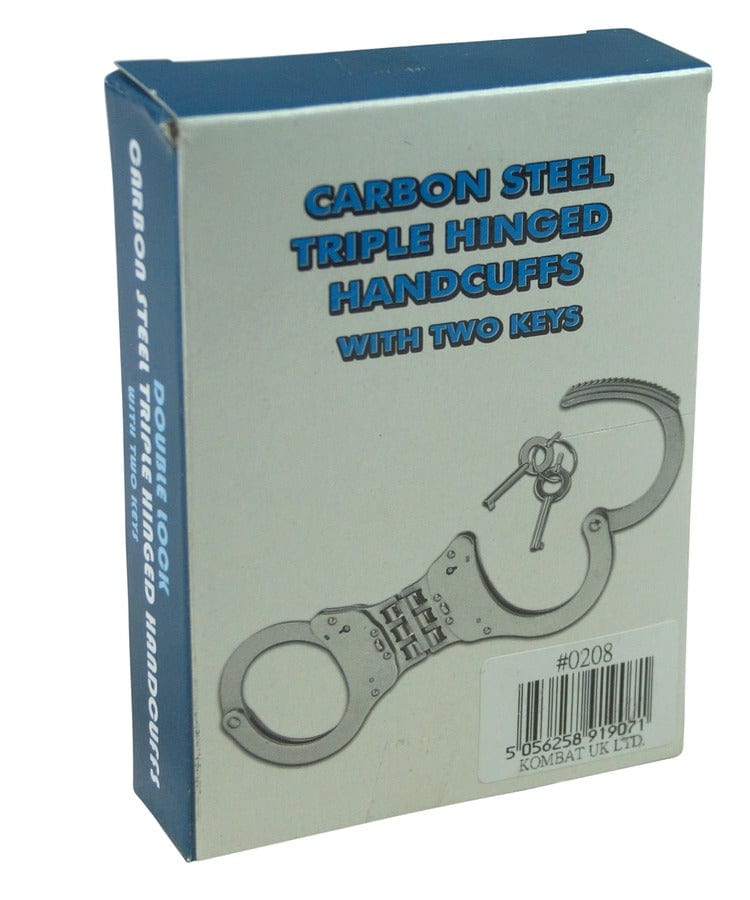 Kombat UK Ltd Handcuff Kombat UK Triple Hinged Elite Speed Cuffs SILVER 0208