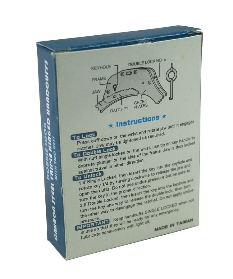 Kombat UK Ltd Handcuff Kombat UK Triple Hinged Elite Speed Cuffs SILVER 0208