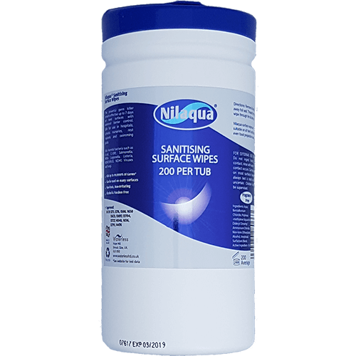 Nilaqua Hygiene NilAqua Virucidal Surface WIpes 200 Pack