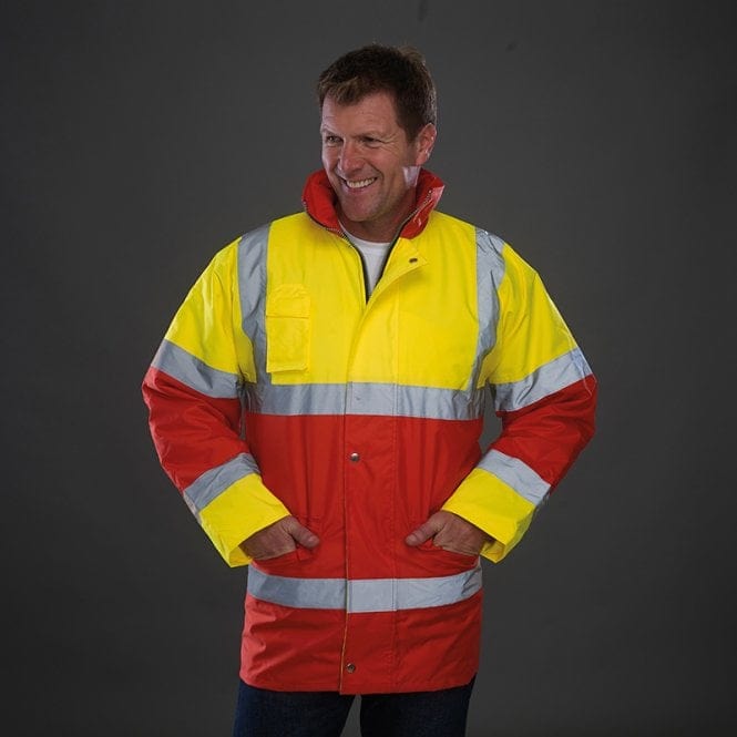 Pencarrie Coats Yoko Hi-Vis Contrast Jacket Yellow and Red -Large