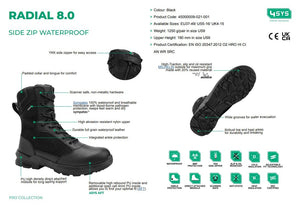 4SYS Boots 4SYS RADIAL 8.0 SZ WP Boot Spec Sheet