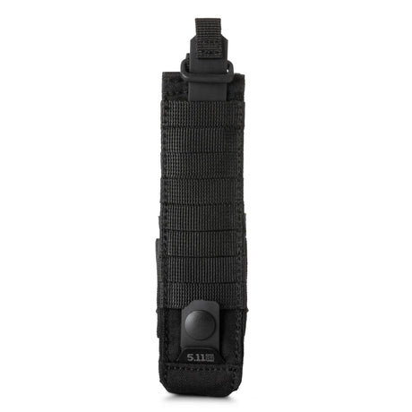 Rear view of the 5.11 Flex Flashlight Pouch in black showing the Flex-HT mounting system
