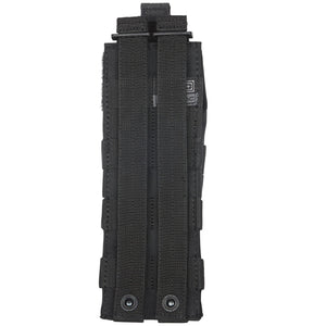 Side view of the 5.11 Rigid Cuff Pouch in black showing its compact tactical design