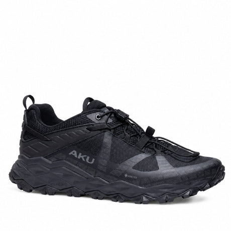 AKU Flyrock T GTX black tactical shoes with waterproof GORE-TEX protection and aggressive grip outsole