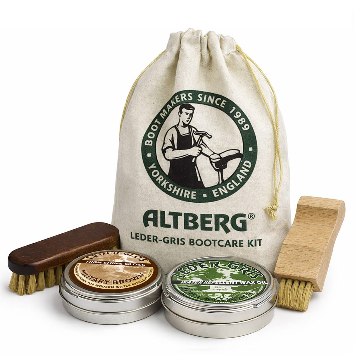Altberg Bootcare Accessories Brown Alt-Berg Boot Polishing Kit, Brown/Black