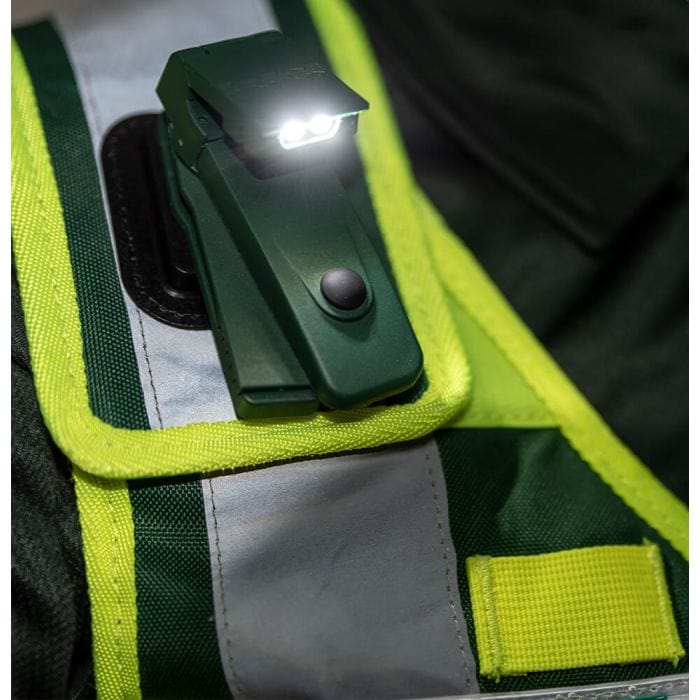 Blueline Torches Blueline Spot-On Dual LED Dock Light - With Built in Vest Dock Midnight Green
