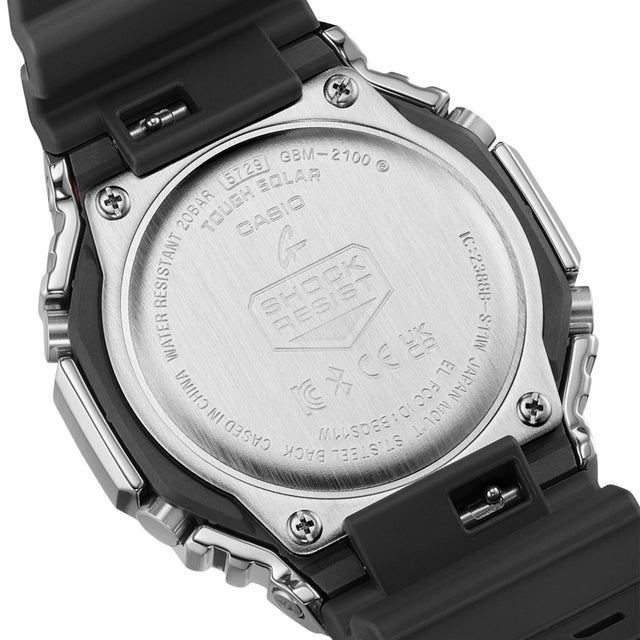 Casio G-Shock GBM-2100 black dial watch with resin strap and metal case