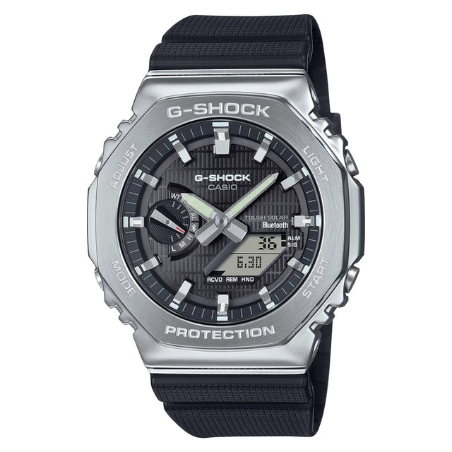 Casio G-Shock GBM-2100 watch with stainless steel bezel and black strap