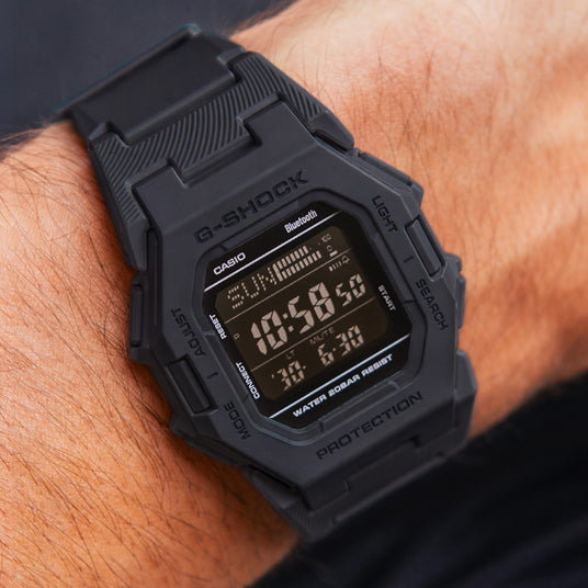 Casio G-Shock GD-B500-1ER black digital watch with Bluetooth connectivity