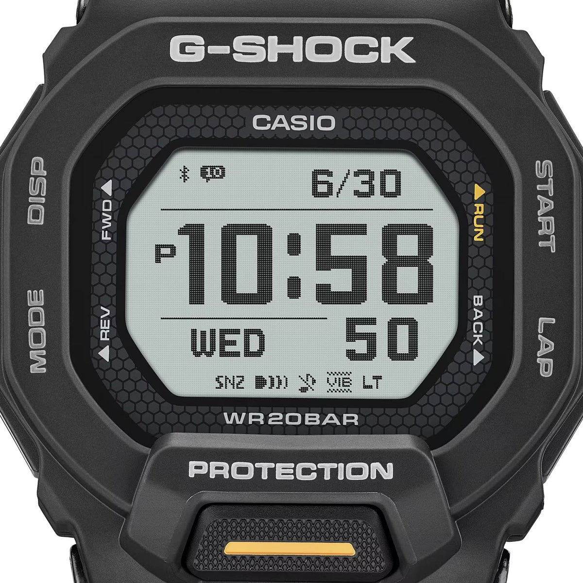 G-Shock GBD200-1A1 sports watch with distance tracking and performance data