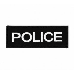 Black embroidered police and security identification strip