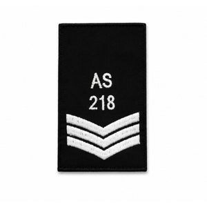Durable embroidered uniform rank slide with custom identification text
