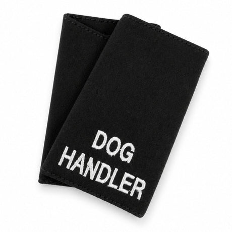 Black DOG HANDLER epaulettes for security and police dog handler uniforms