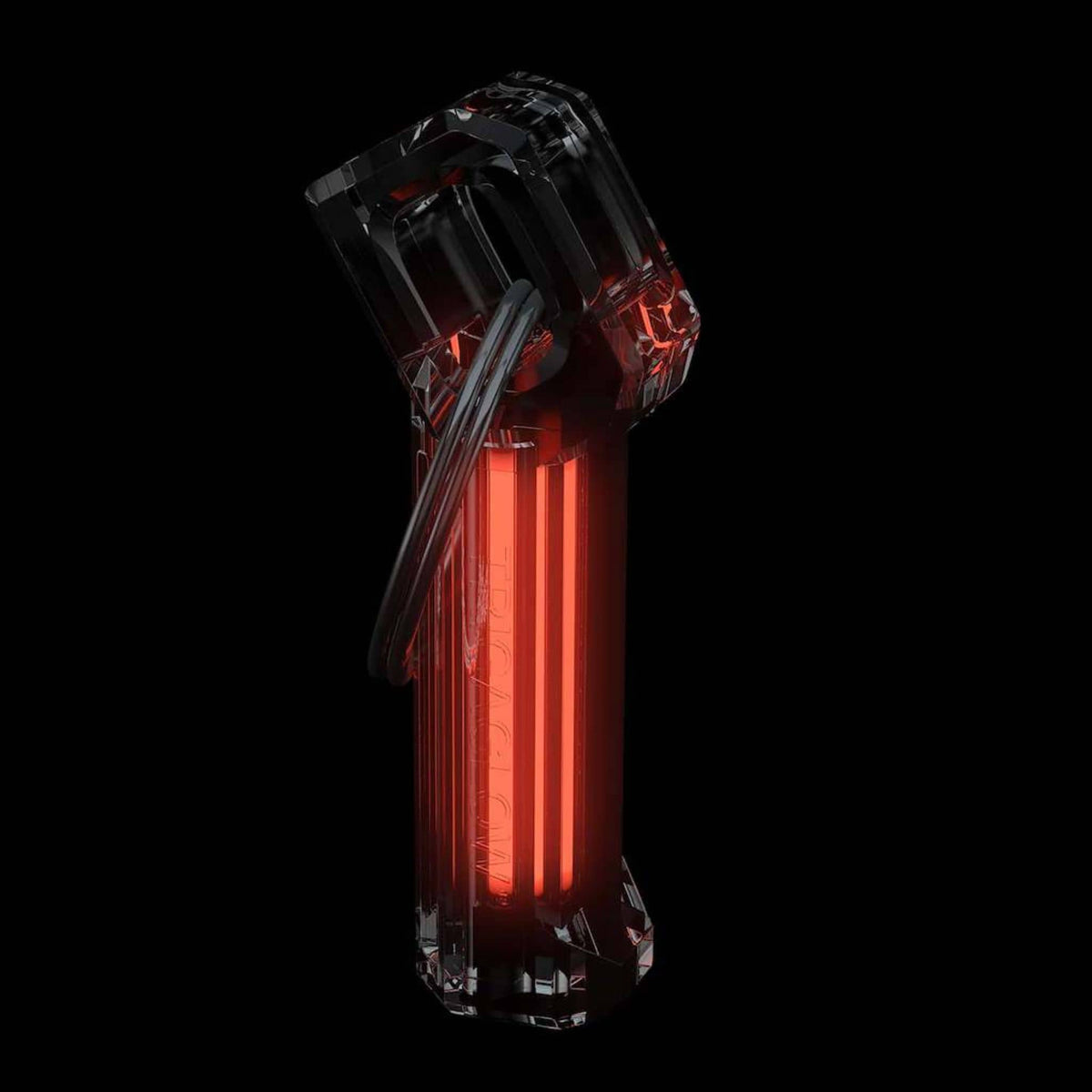 Firefly Flint-Glow Marker displaying red tritium illumination against a black background