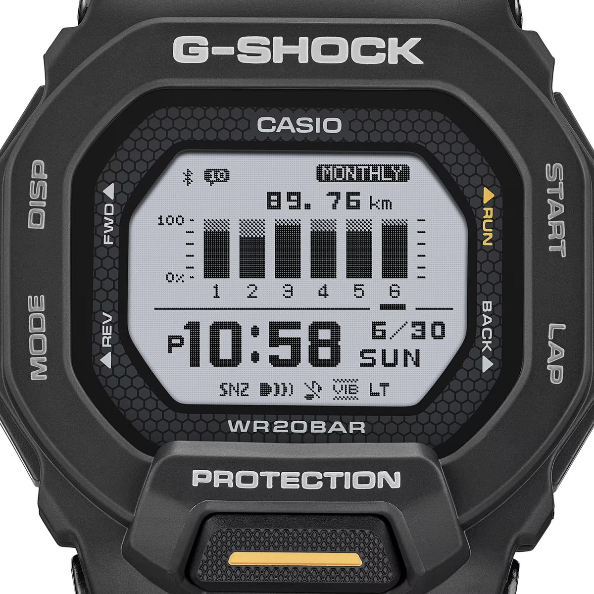 Casio G-Shock GBD-200-1A1 with LED backlight for low light visibility