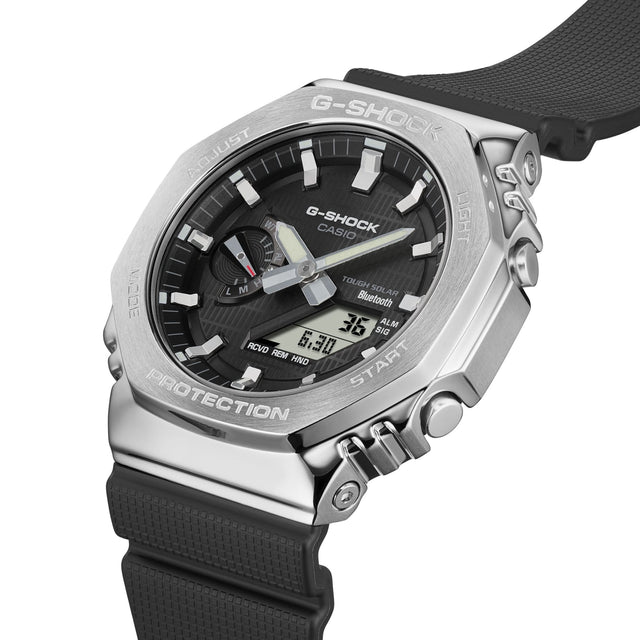 G-Shock GBM-2100 analogue digital watch with black dial and metal case