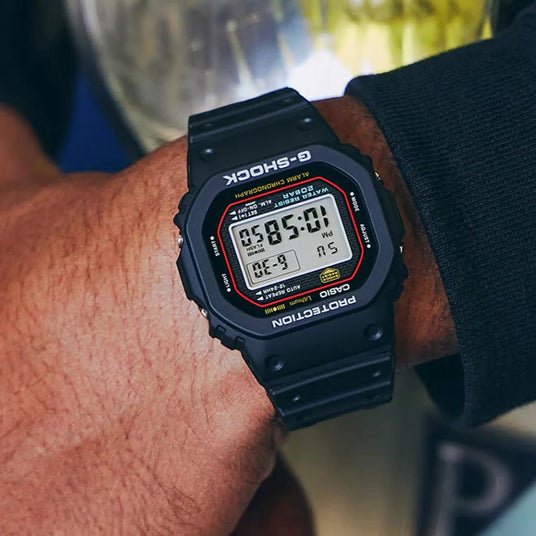 Durable Casio G-SHOCK GW-M5610U-1ER square-face watch designed with shock resistance and 200 metre water resistance