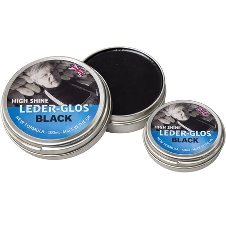 High Shine Black Wax Leder-Glos