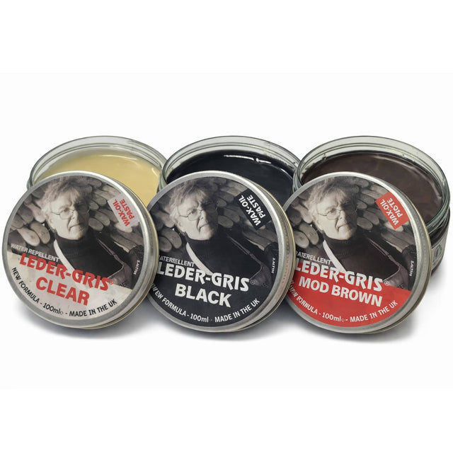 Leder Gris, Black, Brown, Clear Protective Wax