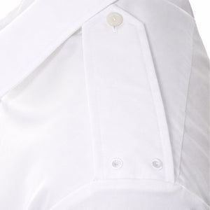 Cooneen Shirts & Tops Men's Short Sleeve Uniform Shirt With Epaulettes, White