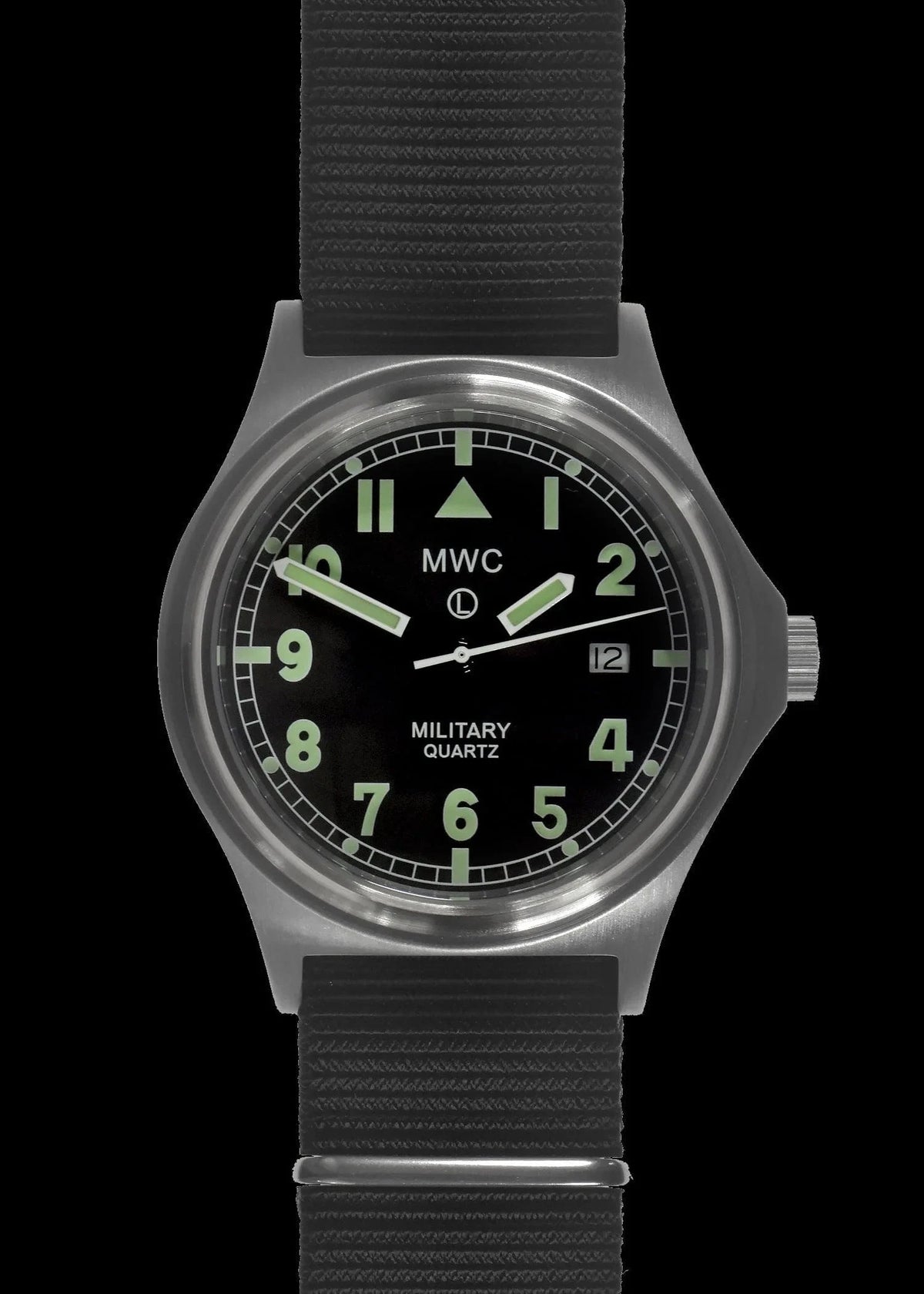 G10 50m Water Resistant NATO Pattern Military Watch Satin Case Finish Fixed Strap Bars Sapphire Crystal 60 Month Battery Life