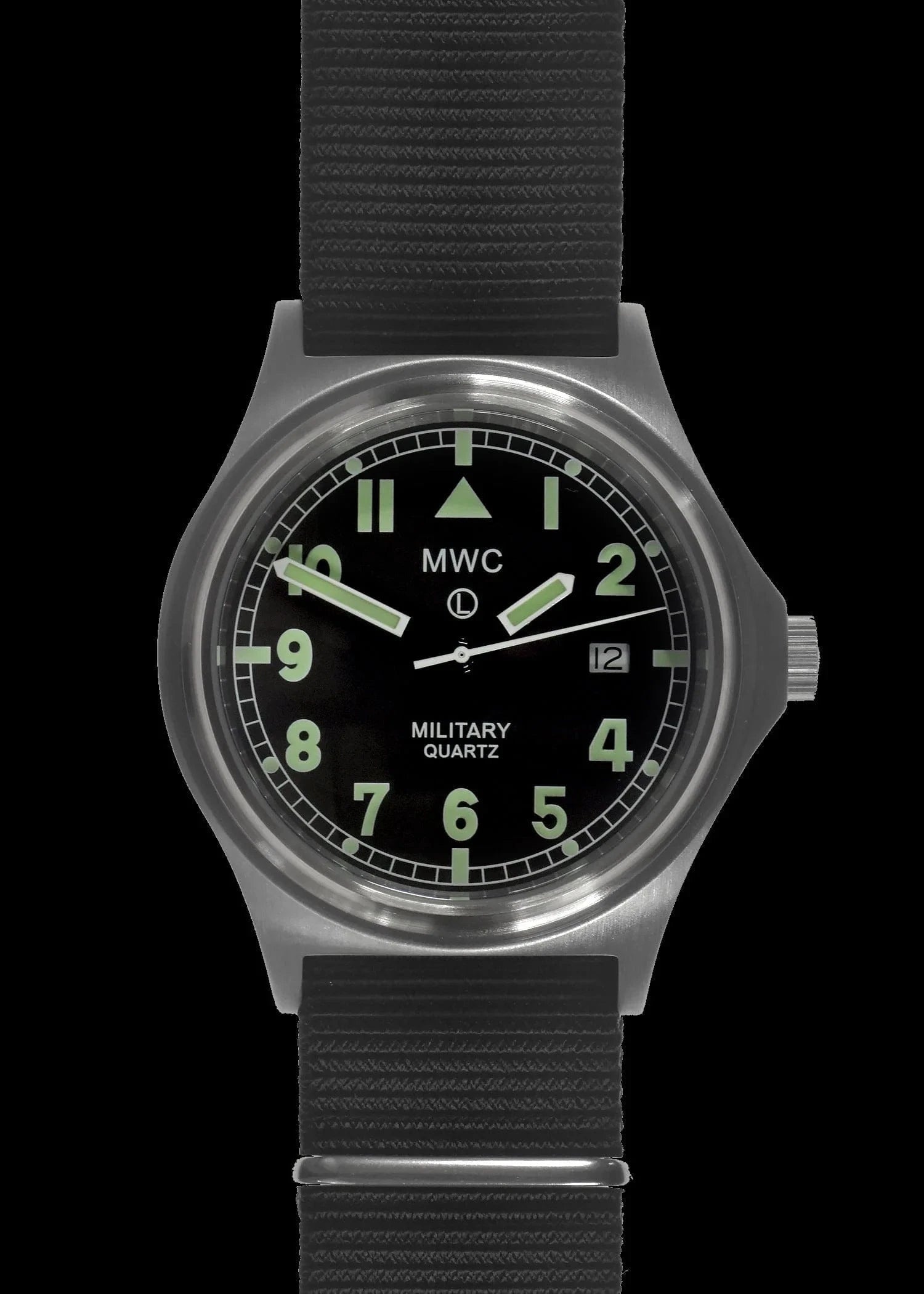 G10 50m Water Resistant NATO Pattern Military Watch Satin Case Finish Fixed Strap Bars Sapphire Crystal 60 Month Battery Life