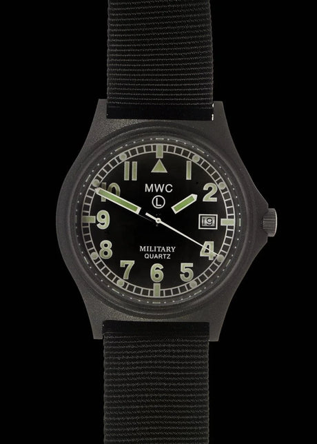 MWC Watches MWC G10 50m Water Resistant PVD Stealth with Battery Hatch, Solid Strap Bars and 60 Month Battery Life