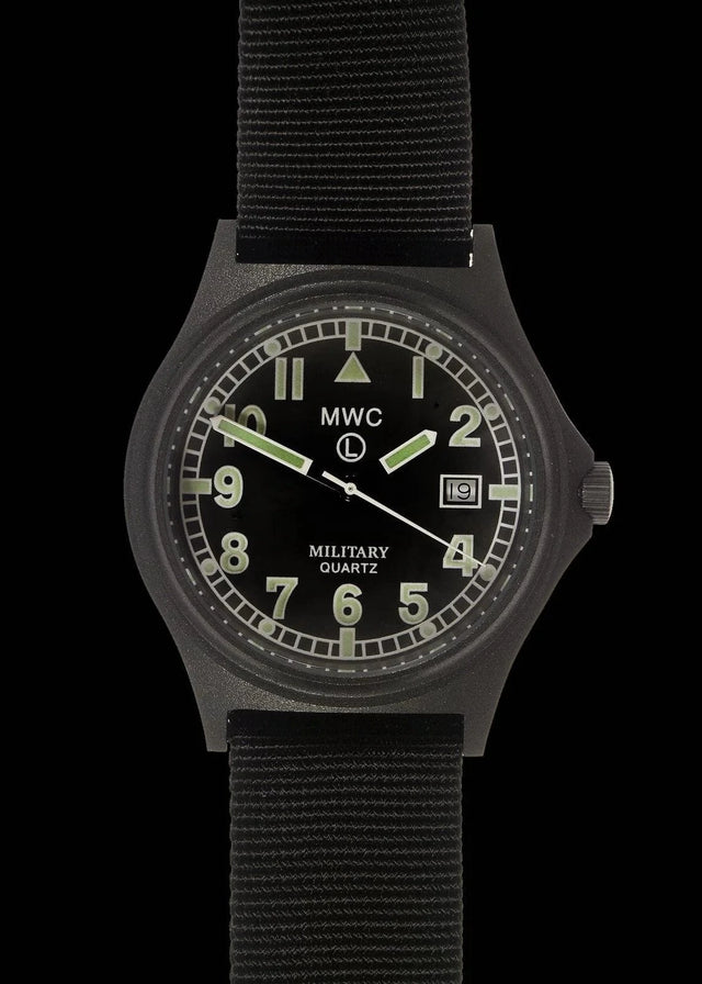 MWC Watches MWC G10 50m Water Resistant PVD Stealth with Battery Hatch, Solid Strap Bars and 60 Month Battery Life