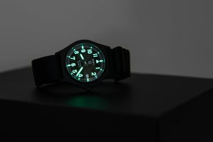 MWC Watches MWC G10 50m Water Resistant PVD Stealth with Battery Hatch, Solid Strap Bars and 60 Month Battery Life